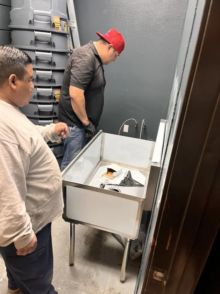 Commercial plumbing and sink installation in Landis